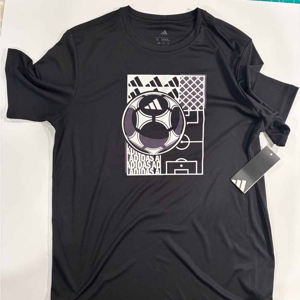 NWT- Adidas Soccer Graphic T Shirt - Boys XL